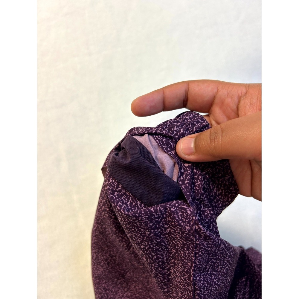 ATHLETA Printed Mesh Racer Run Shorts 4" Purple Violet Static Lined Plus Size 1X - Picture 6 of 14